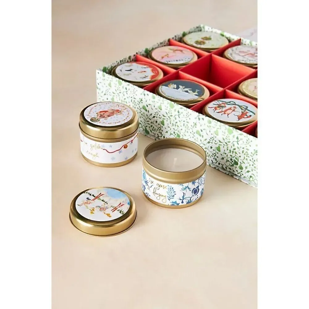 Anthropologie Inslee Fariss 12 Days Christmas  Menagerie Candle Gift Set NEW - Picture 2 of 8